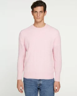 Kujten Sweaters & Sweatshirts>Round Neck Twisted Sweater Candy Pink