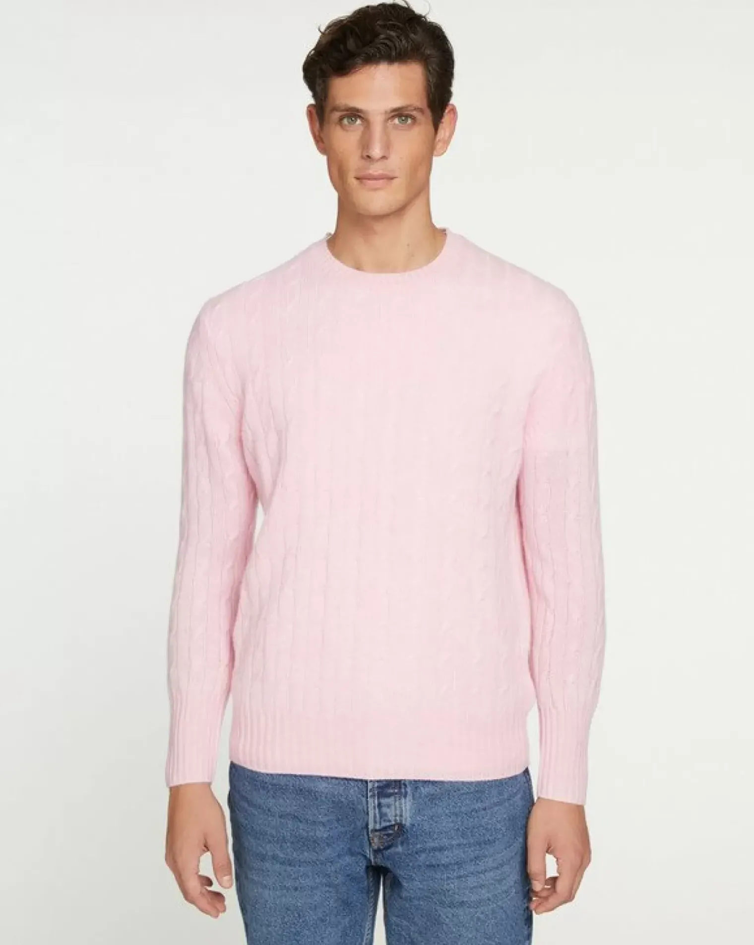 Kujten Sweaters & Sweatshirts>Round Neck Twisted Sweater Candy Pink