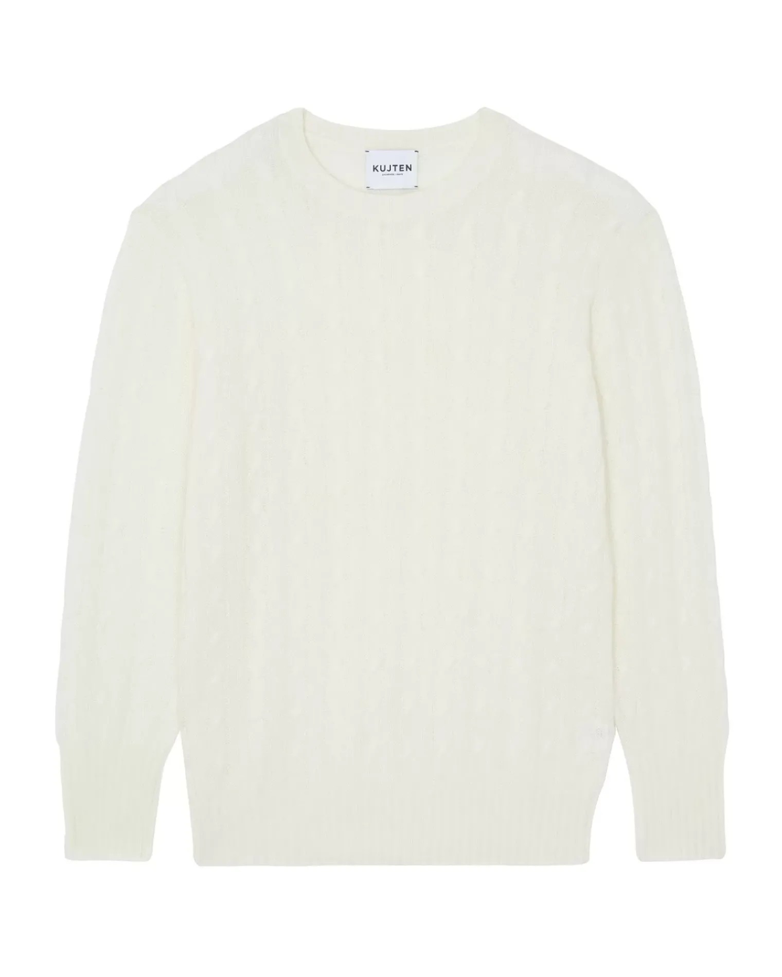 Kujten Sweaters & Sweatshirts>Round Neck Twisted Sweater Blanc