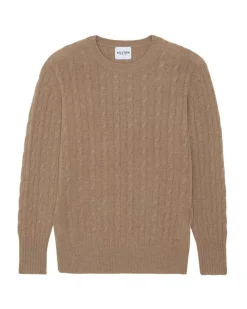 Kujten Sweaters & Sweatshirts>Round Neck Twisted Sweater Camelo