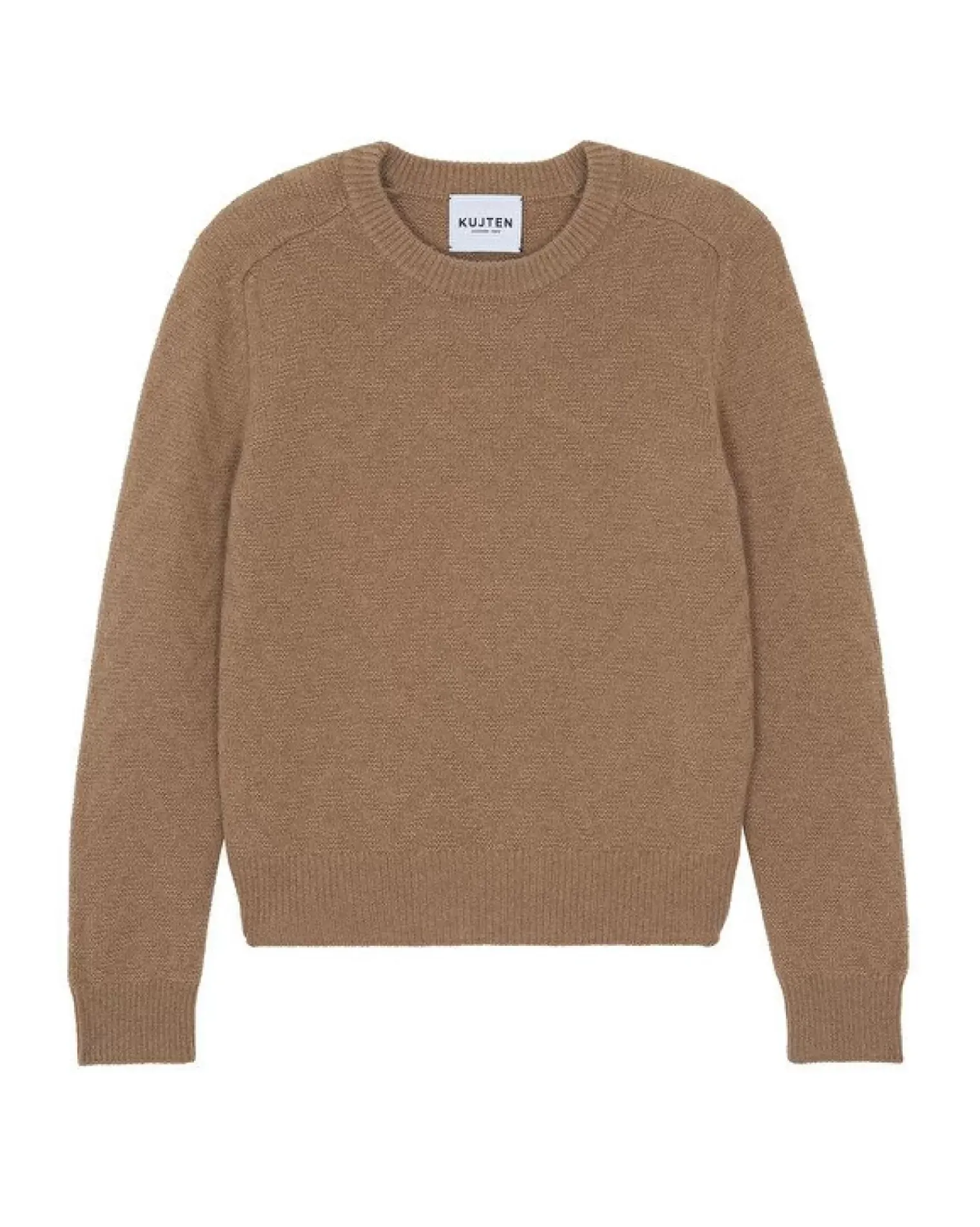Kujten Sweaters & Sweatshirts>Round-Neck Cashmere Sweater, 4-Threads Camelo