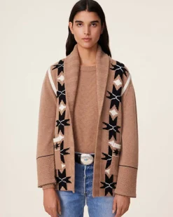 Kujten Jackets & Vests>Shawl Collar Cashmere Cardigan, 12-Threads Camelo