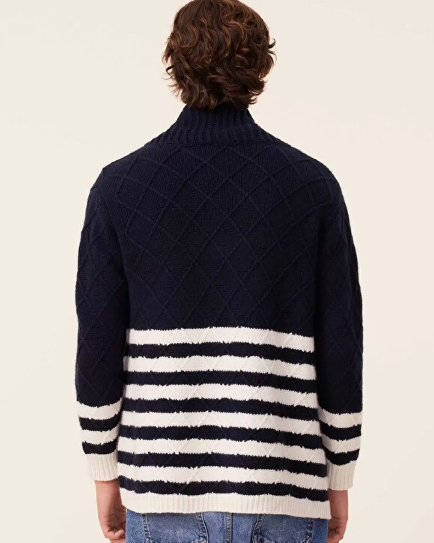 Kujten Jackets & Vests>Shawl Neck Cashmere Cardigan, 10-Threads Bleu Marine Fonce