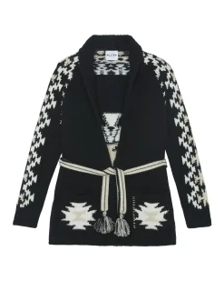 Kujten Jackets & Vests>Shawl Neck Fringed Cashmere Cardigan, 12-Threads Organique