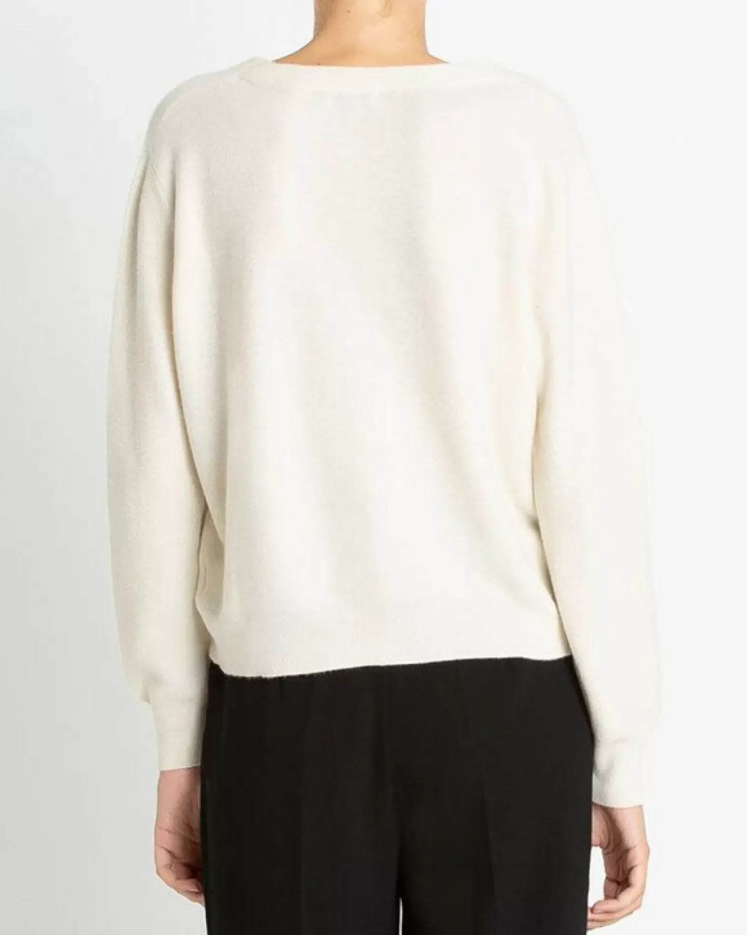 Kujten Jackets & Vests>Short V-Neck Cashmere Cardigan Blanc
