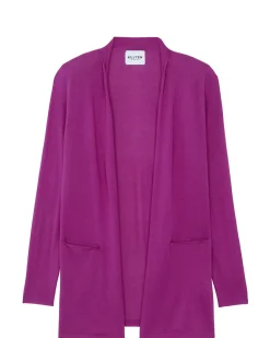 Kujten Jackets & Vests>Silk-Cashmere Long Sleeve Jacket Violet India