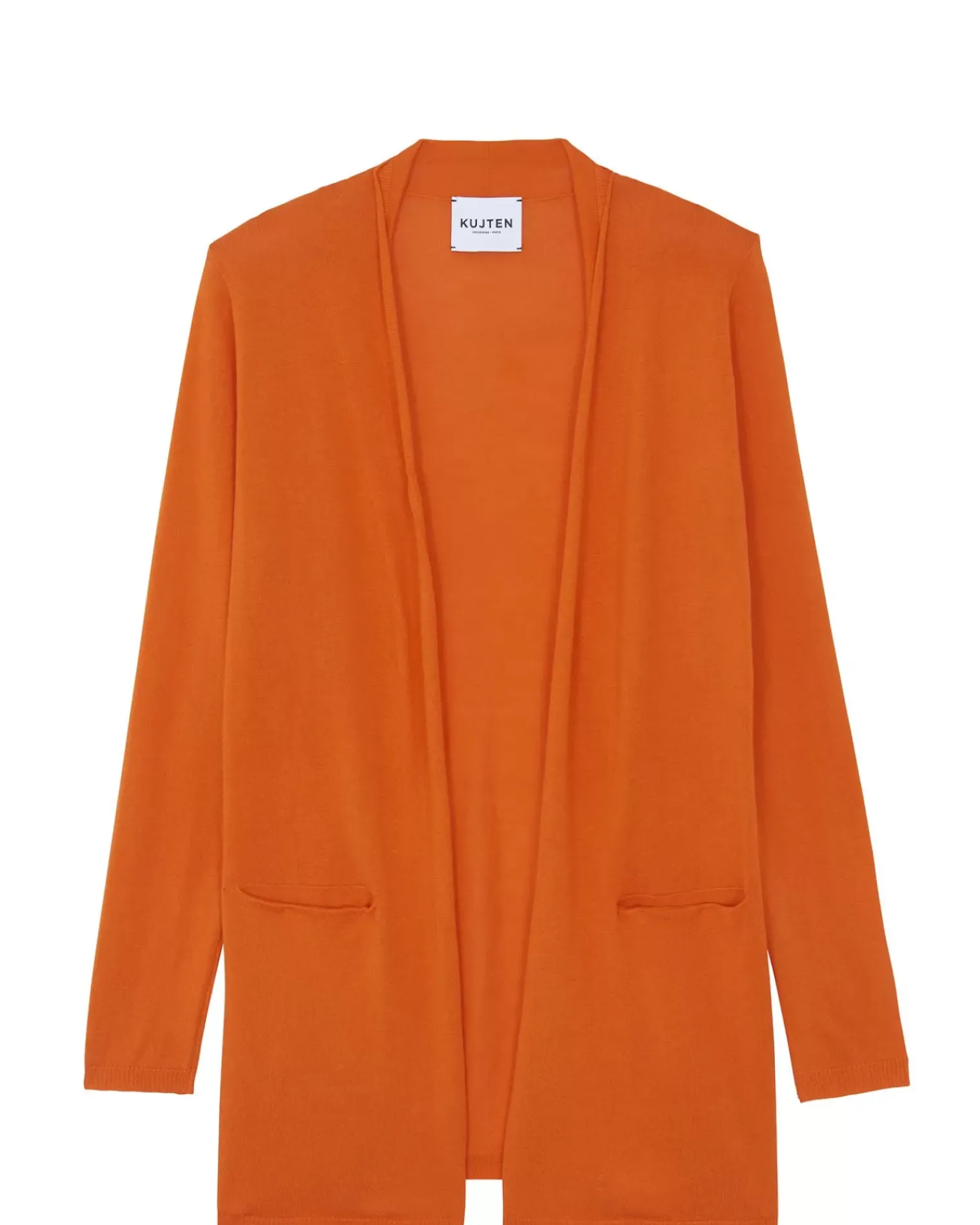 Kujten Jackets & Vests>Silk-Cashmere Long Sleeve Jacket Orange India