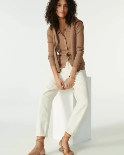Kujten Jackets & Vests>Silk-Cashmere Long Sleeves Polo Camelo