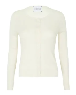 Kujten Jackets & Vests>Silk-Cashmere Short Cardigan Blanc