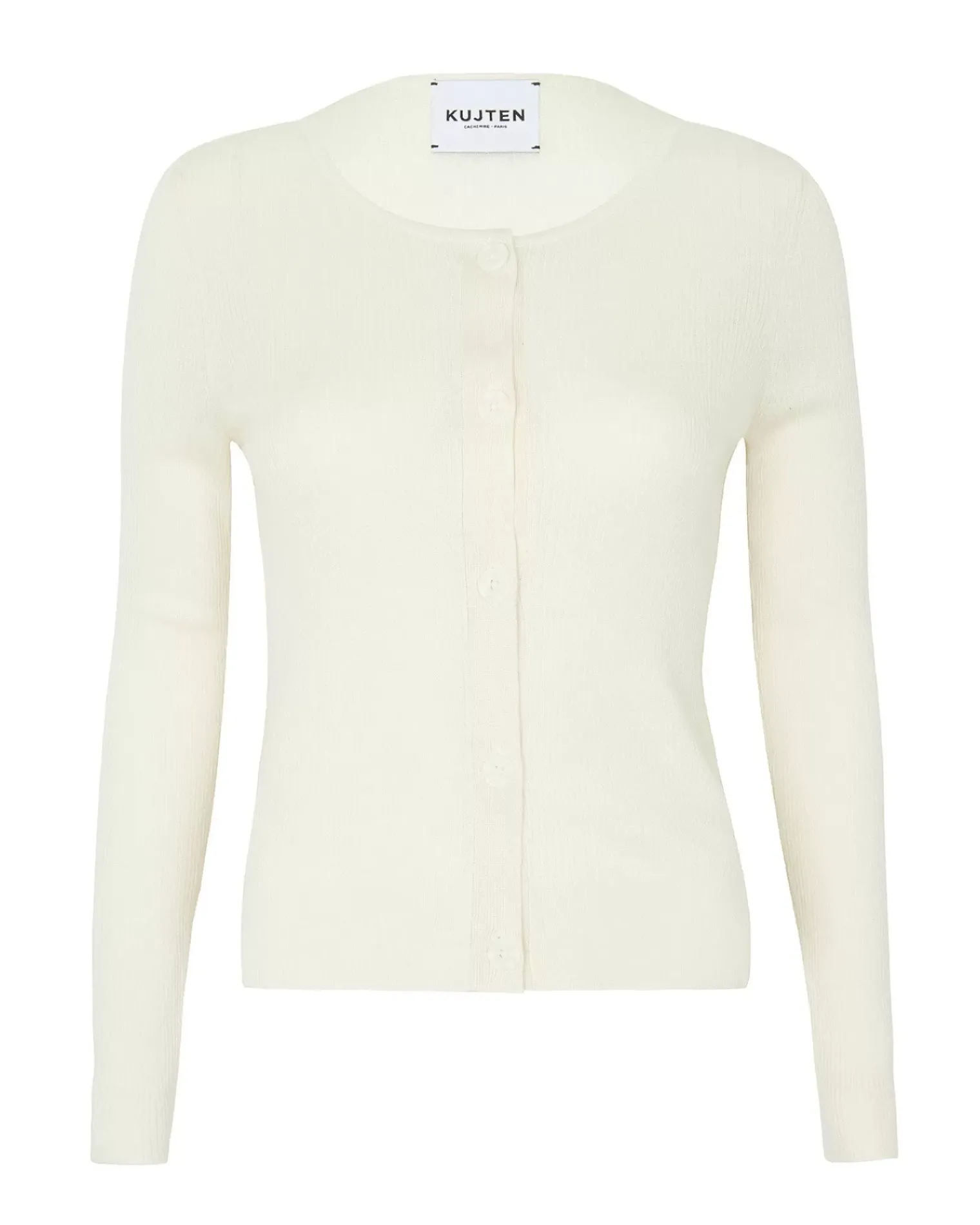 Kujten Jackets & Vests>Silk-Cashmere Short Cardigan Blanc