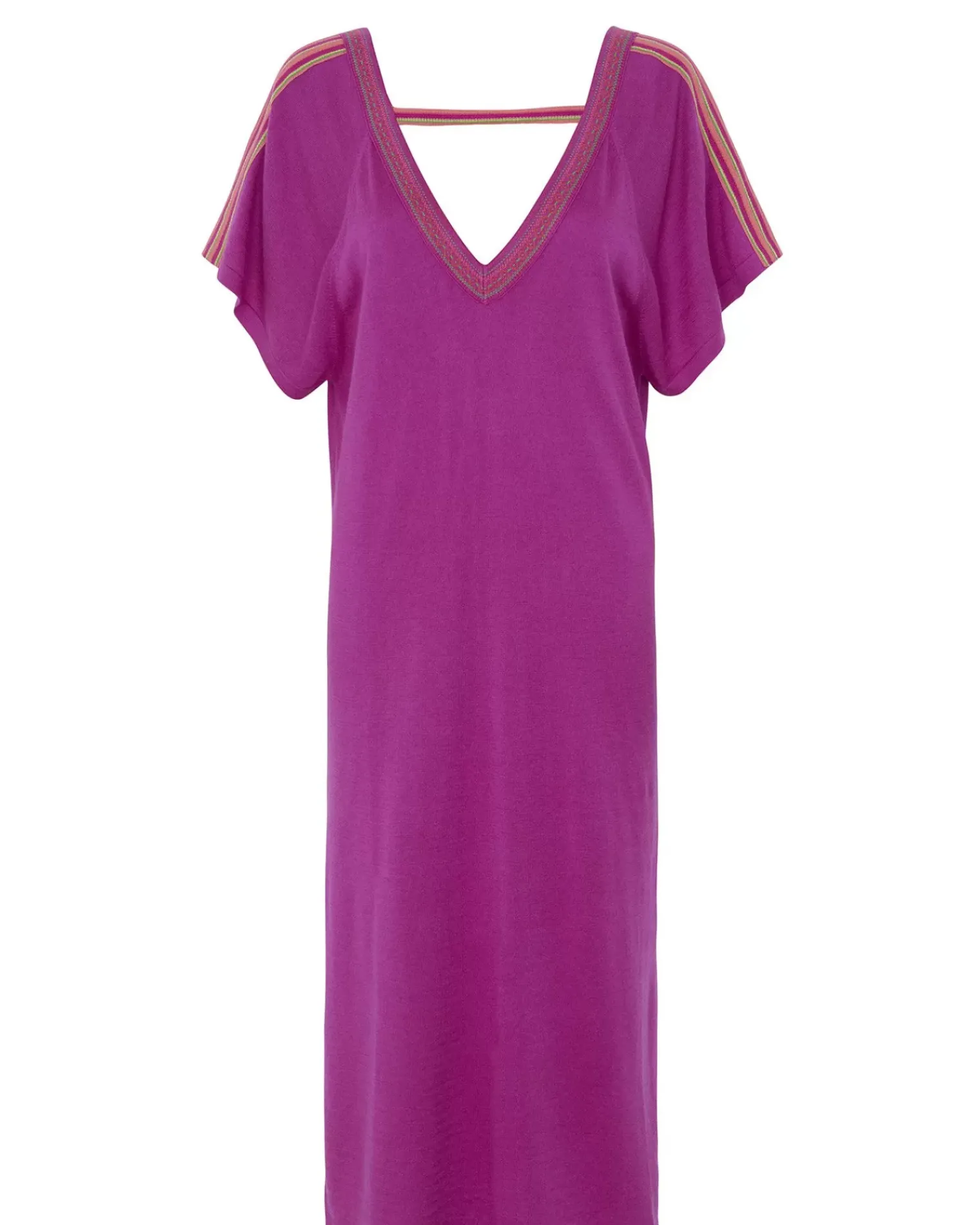 Kujten Dresses & Skirts>Silk-Cashmere V Collar Oversized Dress Violet India