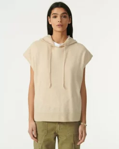 Kujten Hoodies>Sleeveless Cashmere Hooded Sweater Organique
