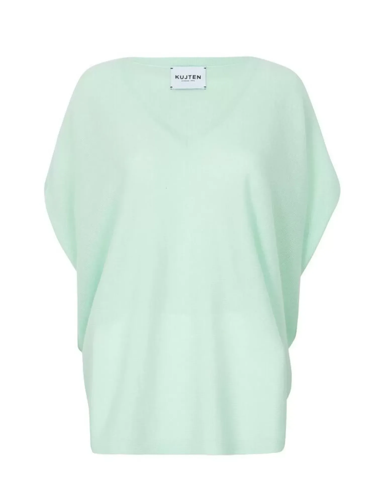 Kujten Sweaters & Sweatshirts>Sleeveless Oversized Woman V-Neck Cashmere Sweater Jade
