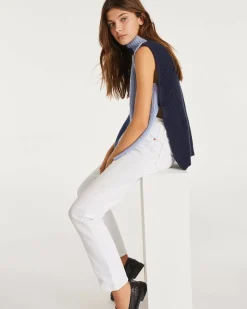 Kujten Sweaters & Sweatshirts>Sleeveless Turtleneck Cashmere Sweater Bleu Jeans