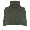 Kujten Scarves & Snoods>Sleevless Cashmere Shoulder Shrug Kaki Fonce