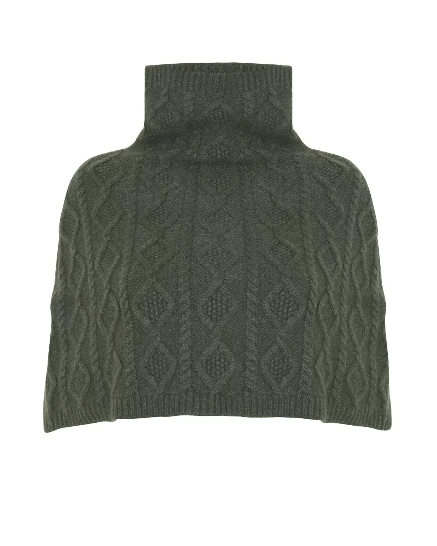 Kujten Scarves & Snoods>Sleevless Cashmere Shoulder Shrug Kaki Fonce