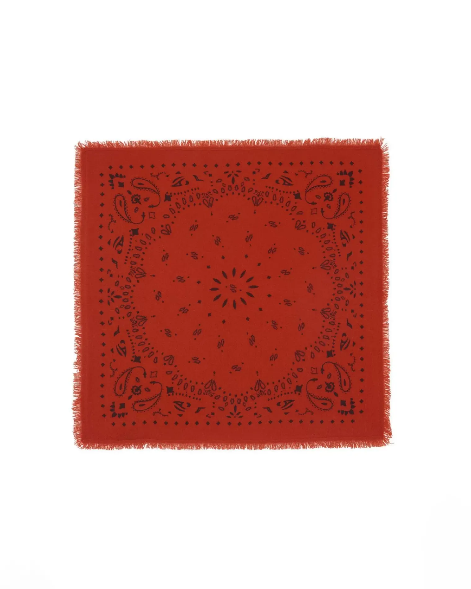 Kujten Scarves & Snoods>Small Cashmere Bandana , 2-Threads Orange Rosso
