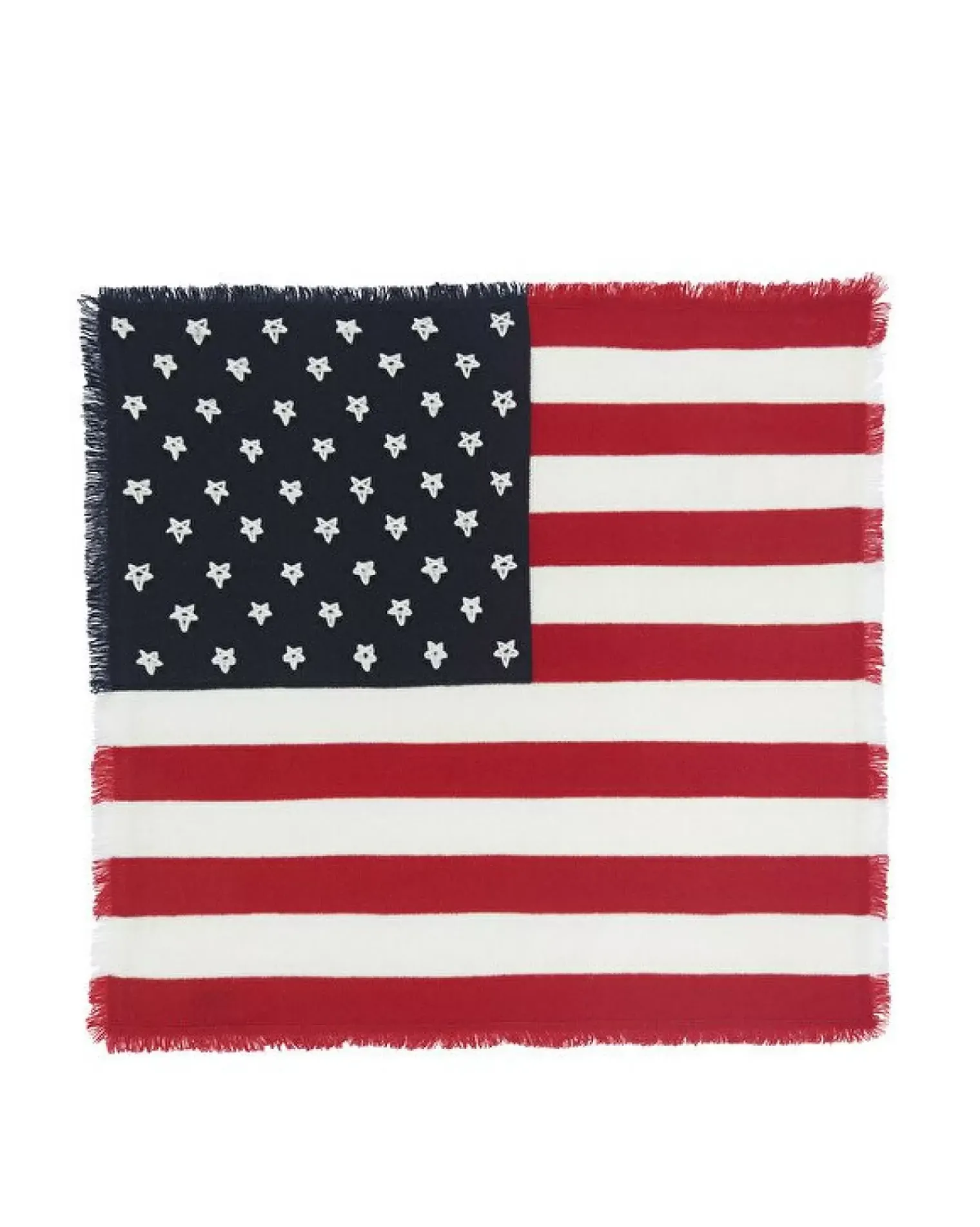 Kujten Bandanas>Small Cashmere Embroidered Bandana, 2-Threads Rouge Tomato