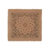 Kujten Bandanas>Small Printed Cashmere Bandana, 2-Threads Camelo