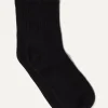 Kujten Socks & Leg Warmers>Solid Color Cashmere Socks, 4-Threads Noir