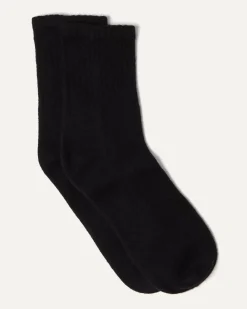 Kujten Socks & Leg Warmers>Solid Color Cashmere Socks, 4-Threads Noir