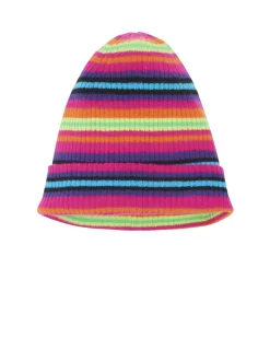 Kujten Hats & Headbands>Striped Cashmere Hat, 2-Threads Multicolore