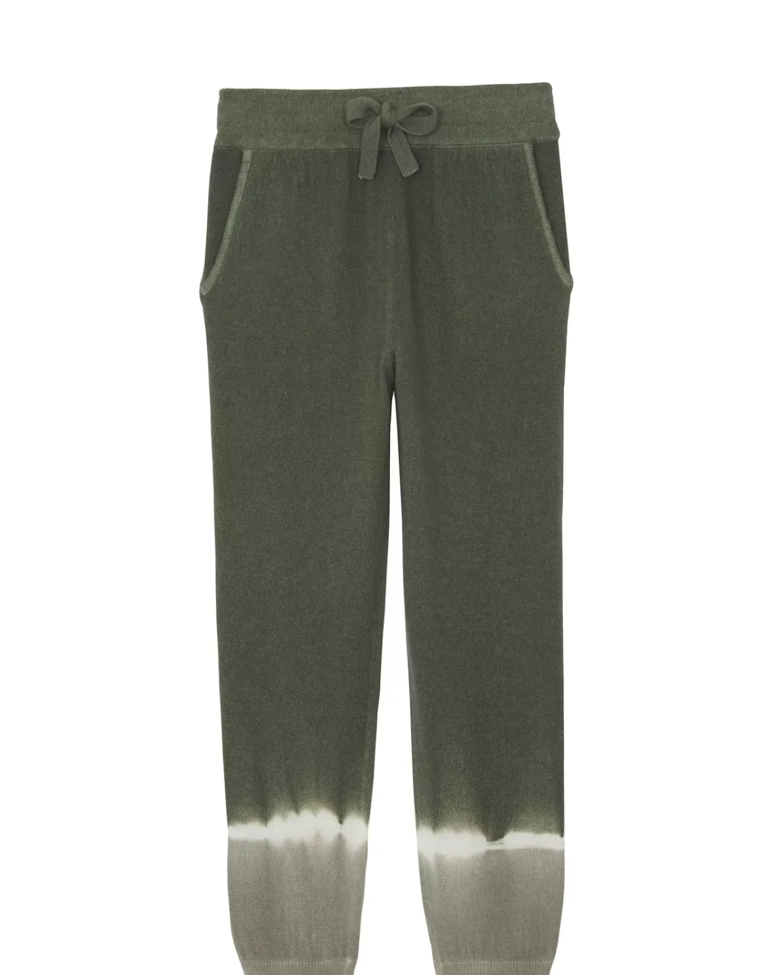 Kujten Joggings>Tie & Dye Cashmere Jogging Kaki Fonce