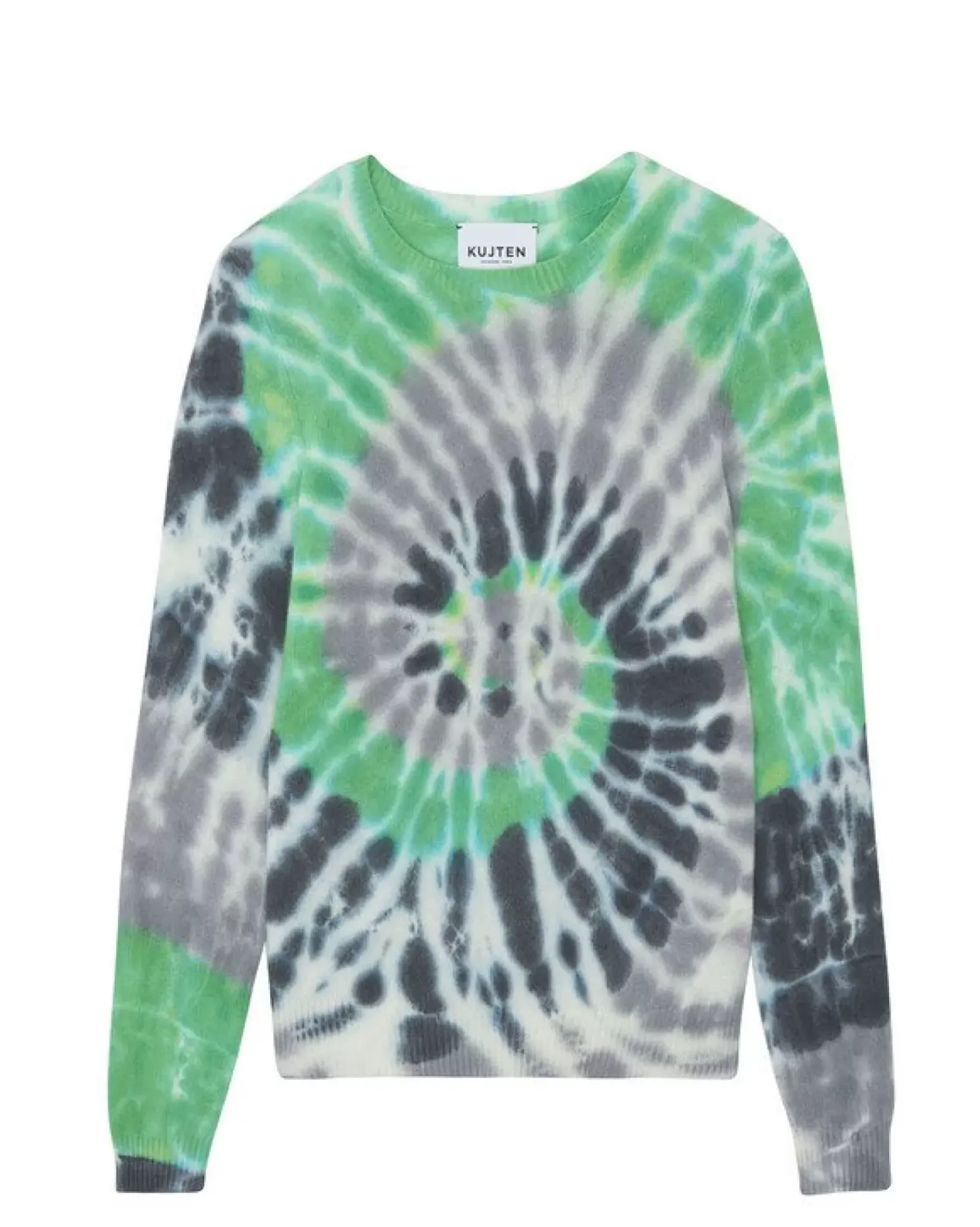 Kujten Sweaters & Sweatshirts>Tie & Dye Round Neck Cashmere Sweater Gris Flanelle