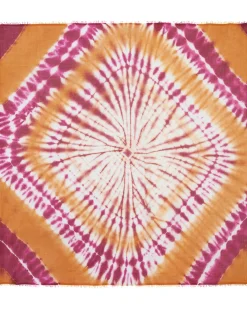 Kujten Scarves & Snoods>Tie & Dye Very Large Cashmere Bandana Rose Neon