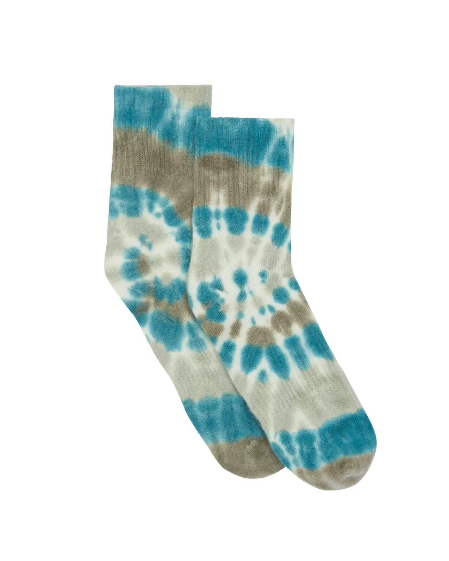 Kujten Socks & Leg Warmers>Tie Dye Cashmere Socks, 4-Threads Vert Kaki