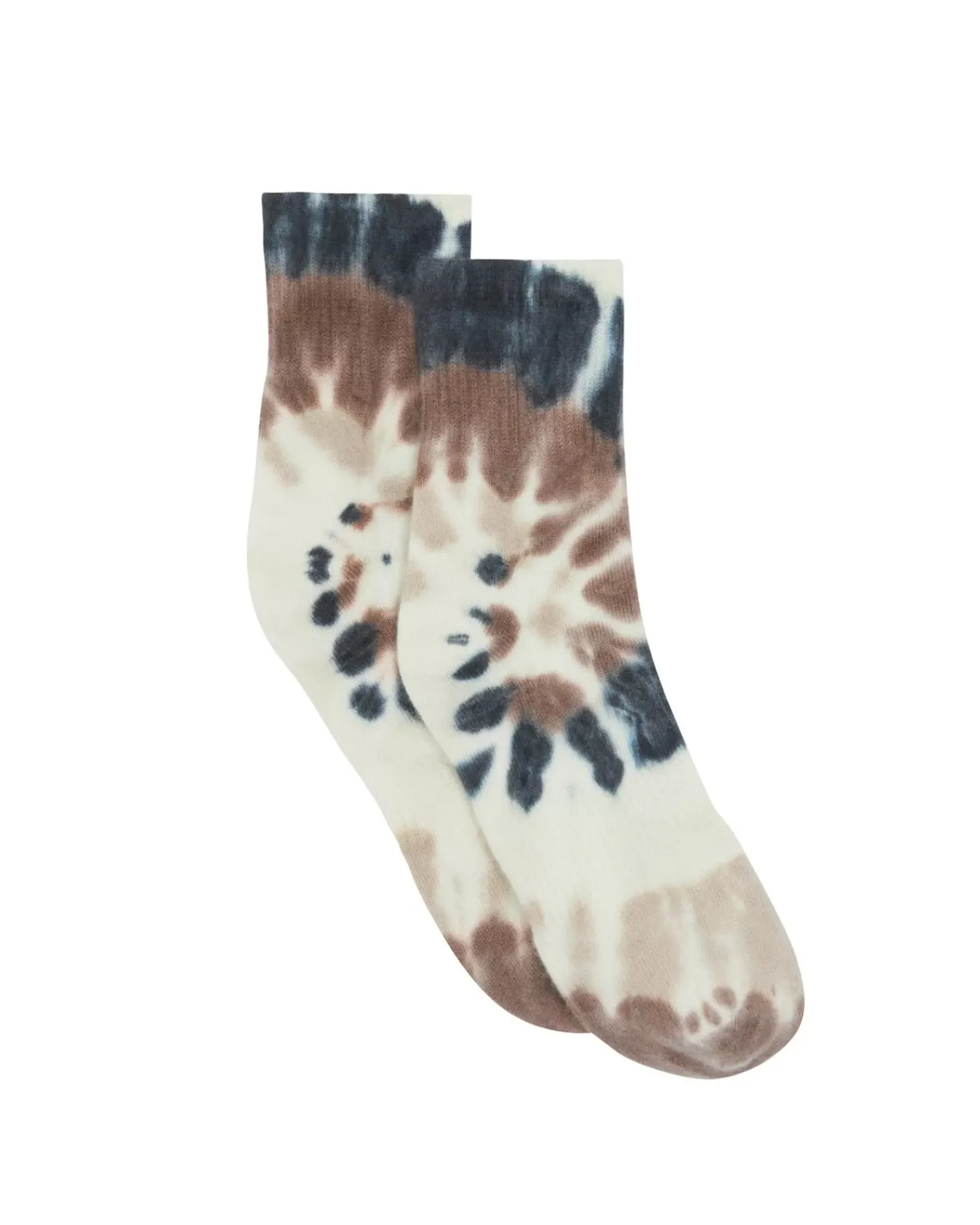 Kujten Socks & Leg Warmers>Tie Dye Cashmere Socks, 4-Threads Camelo