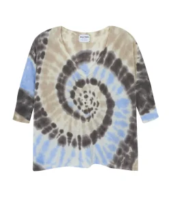 Kujten Sweaters & Sweatshirts>Tie Dye Oversize V-Neck Cashmere Sweater, 2-Threads Marron Jeans