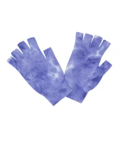 Kujten Gloves & Mittens>Tie Dye Short Cashmere Mittens, 4-Threads Deep Purple