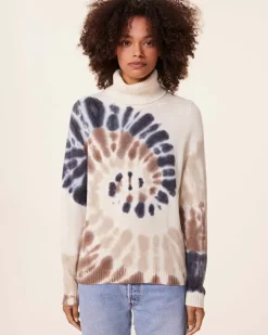 Kujten Sweaters & Sweatshirts>Tie Dye Turtleneck Cashmere Sweater , 4-Threads Camelo
