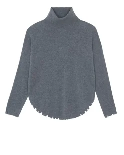 Kujten Sweaters & Sweatshirts>Turtleneck Cashmere Sweater, 2-Threads Gris Flanelle
