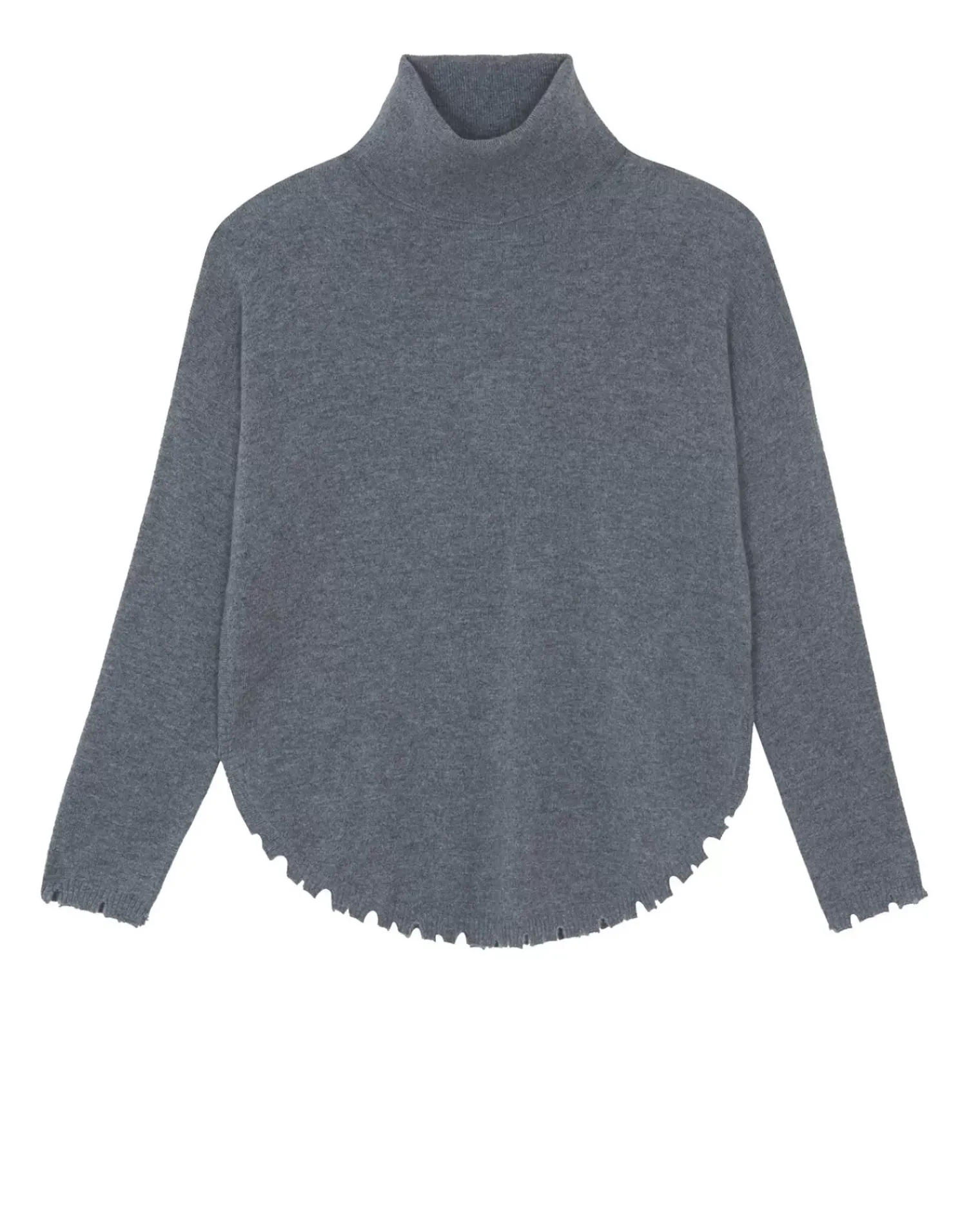 Kujten Sweaters & Sweatshirts>Turtleneck Cashmere Sweater, 2-Threads Gris Flanelle
