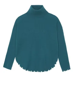 Kujten Sweaters & Sweatshirts>Turtleneck Cashmere Sweater, 2-Threads Vert Perroquet