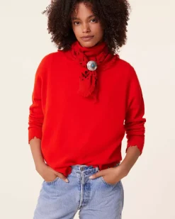 Kujten Sweaters & Sweatshirts>Turtleneck Cashmere Sweater, 2-Threads Orange Rosso