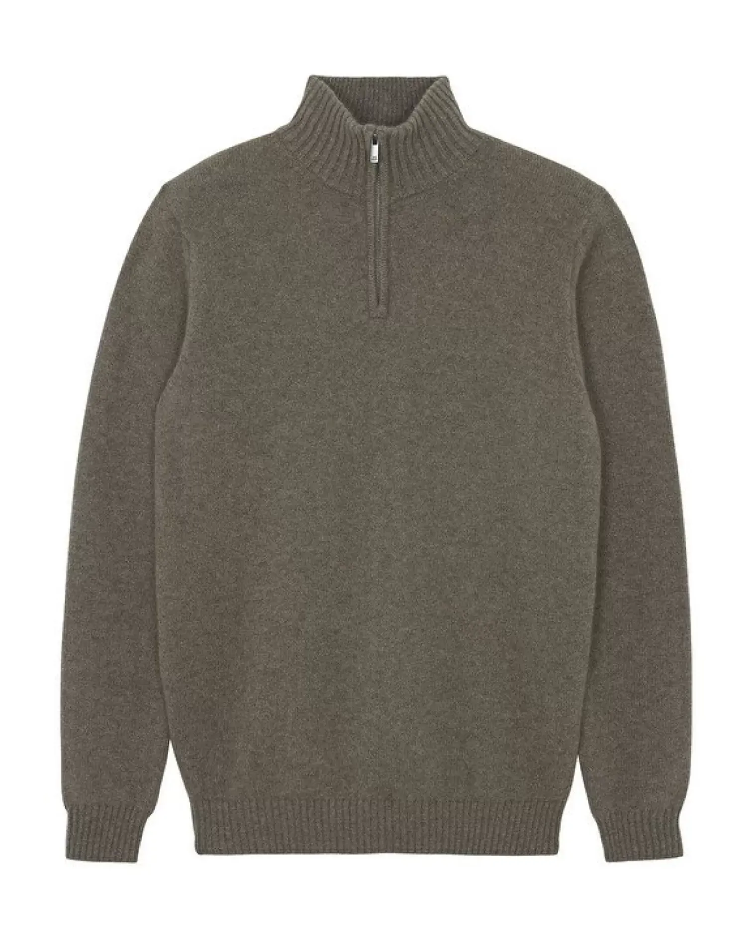 Kujten Sweaters & Sweatshirts>Turtleneck Cashmere Sweater, 4-Threads Taupe Mouline