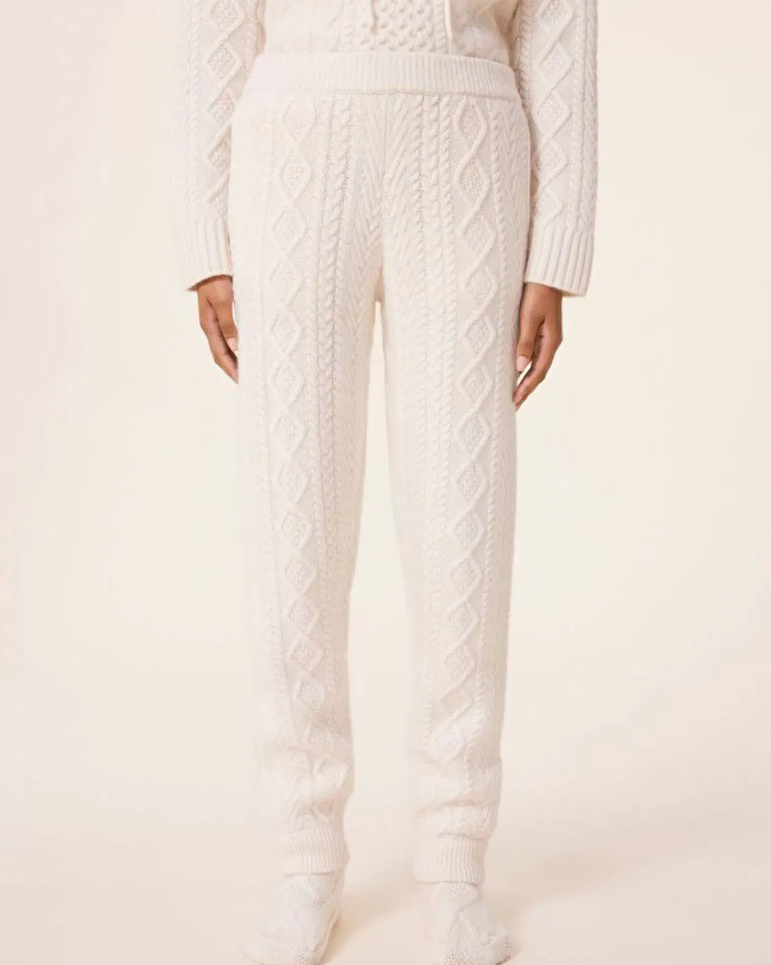 Kujten Pants & Shorts>Twisted Cashmere Joggers, 8-Threads Blanc
