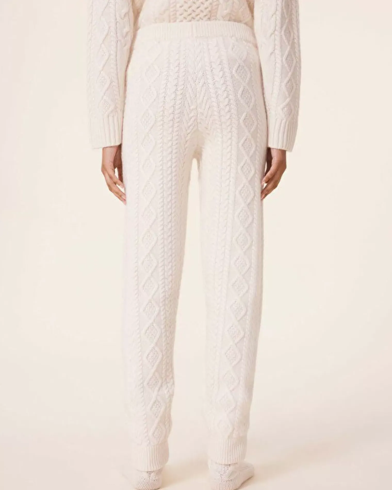 Kujten Pants & Shorts>Twisted Cashmere Joggers, 8-Threads Blanc