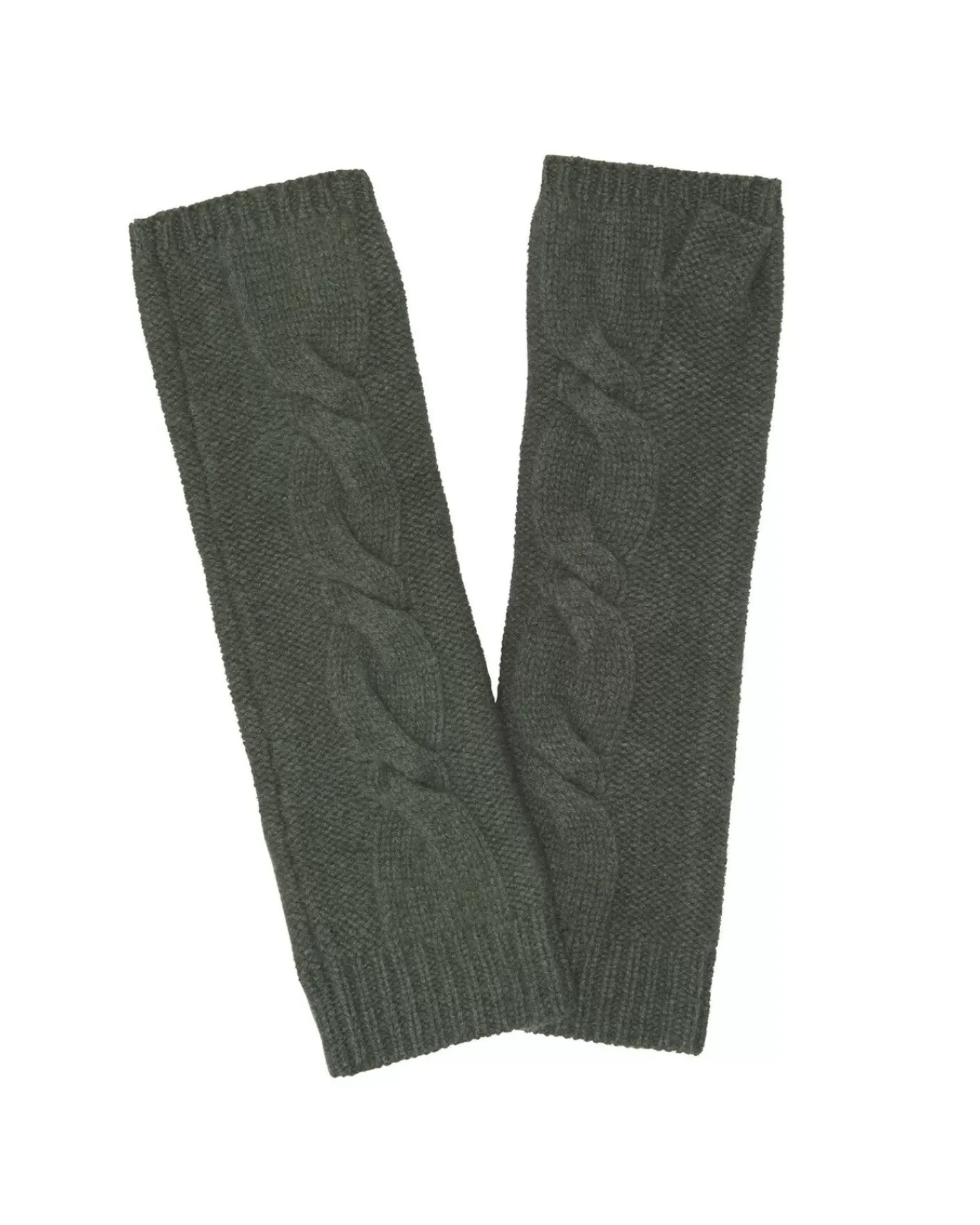 Kujten Gloves & Mittens>Twisted Cashmere Mittens Kaki Fonce