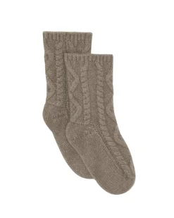 Kujten Socks & Leg Warmers>Twisted Cashmere Socks, 6-Threads Beige Taupe