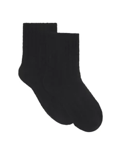Kujten Socks & Leg Warmers>Twisted Cashmere Socks, 4-Threads Noir
