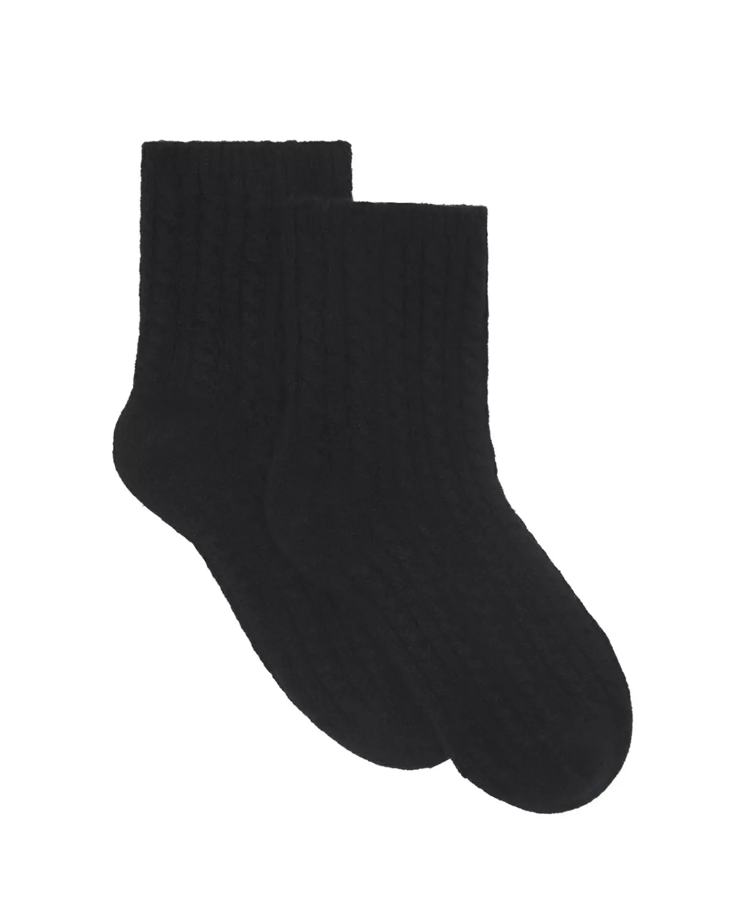 Kujten Socks & Leg Warmers>Twisted Cashmere Socks, 4-Threads Noir