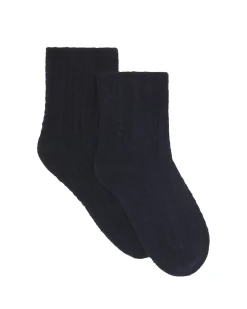 Kujten Socks & Leg Warmers>Twisted Cashmere Socks, 4-Threads Bleu Marine Fonce