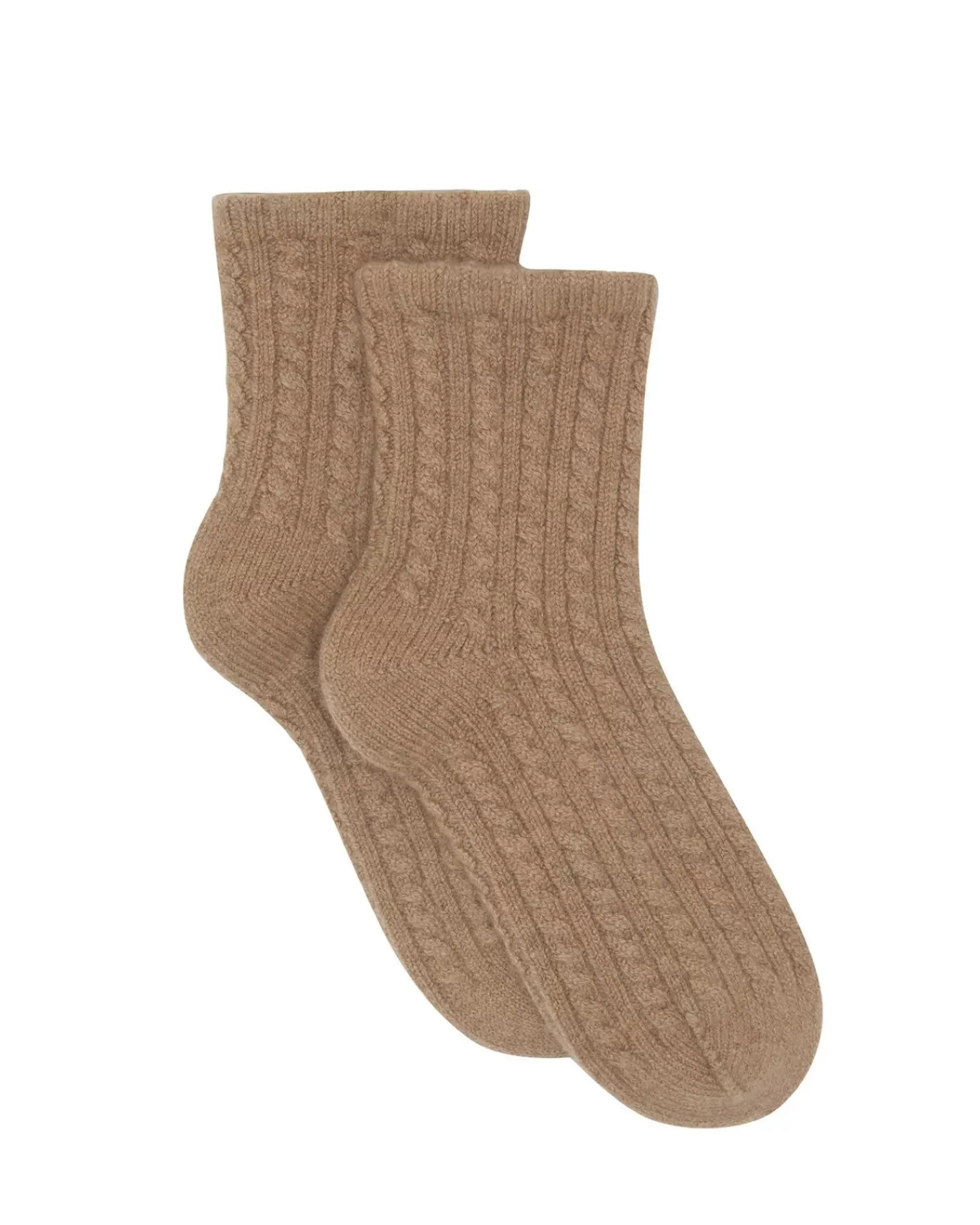 Kujten Socks & Leg Warmers>Twisted Cashmere Socks, 4-Threads Camelo