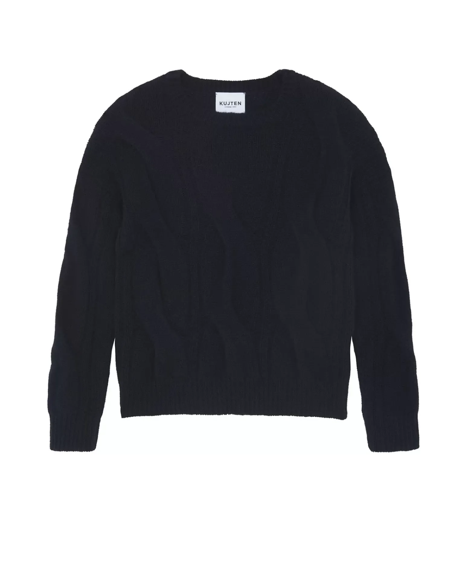 Kujten Sweaters & Sweatshirts>Twisted Round Neck Cashmere Sweater, 8-Threads Bleu Marine Fonce