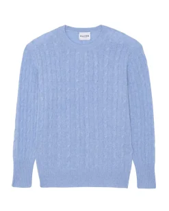 Kujten Sweaters & Sweatshirts>Twisted Round Neck Cashmere Sweater Bleu Jeans