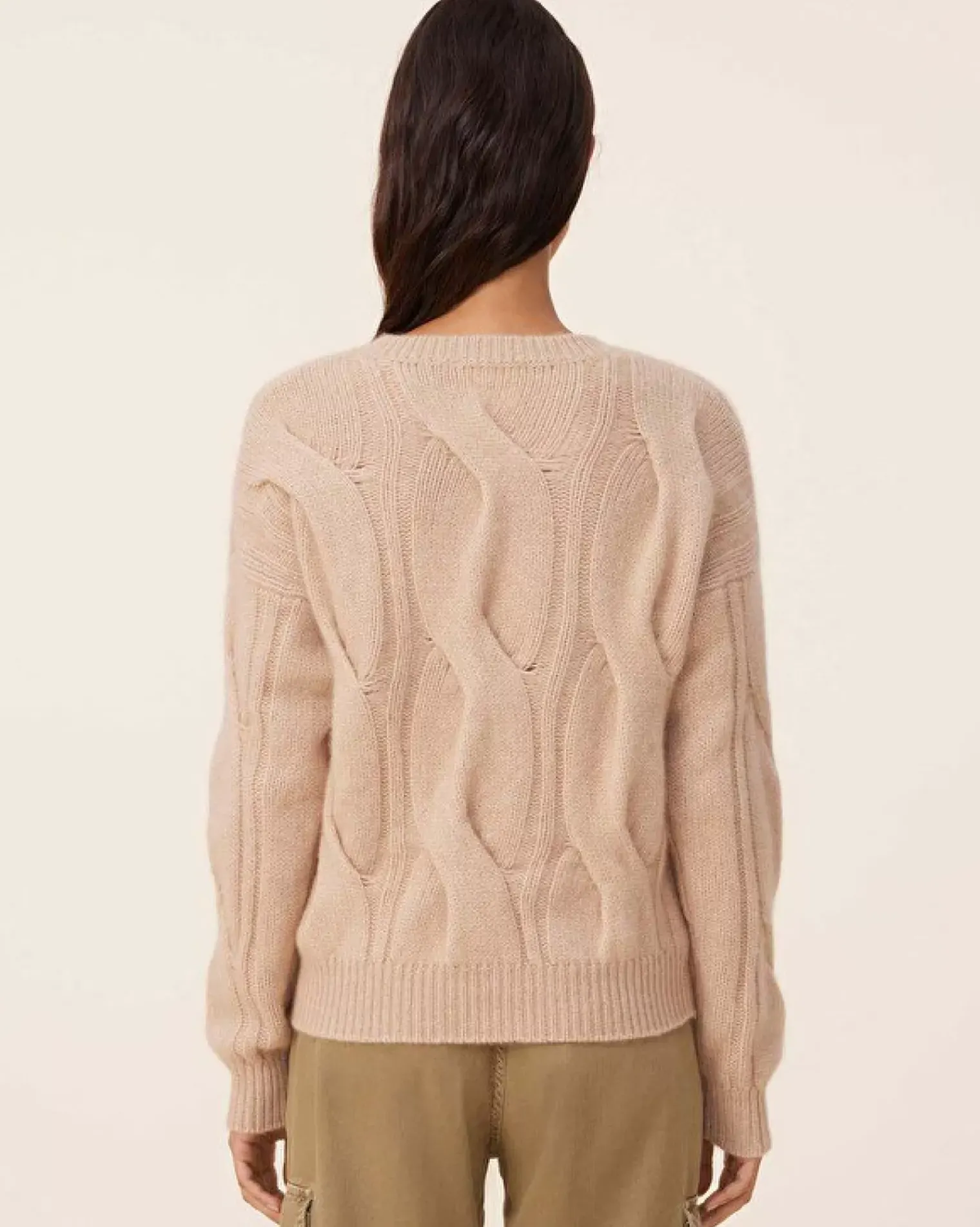 Kujten Sweaters & Sweatshirts>Twisted Round Neck Cashmere Sweater, 8-Threads Organique